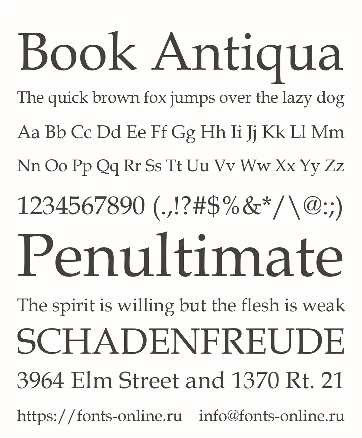 Book Antiqua Font